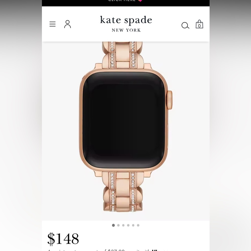 Kate Spade Apple Watch Band -Gold Pave Scallop Link for  38/40/41 - NWT